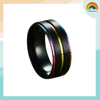 bague lgbt noir